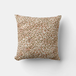 Cojín Decorativo Bonito Peach Brown Leopard Print