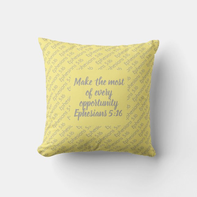 Cojín Decorativo Bonito Personalizable amarillo Biblia cristiana Ve (Anverso)