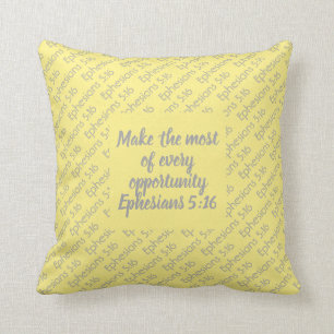 Cojín Decorativo Bonito Personalizable amarillo Biblia cristiana Ve