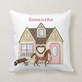 Cojín Decorativo Bonito personalizada Ponies House Horse Pillow