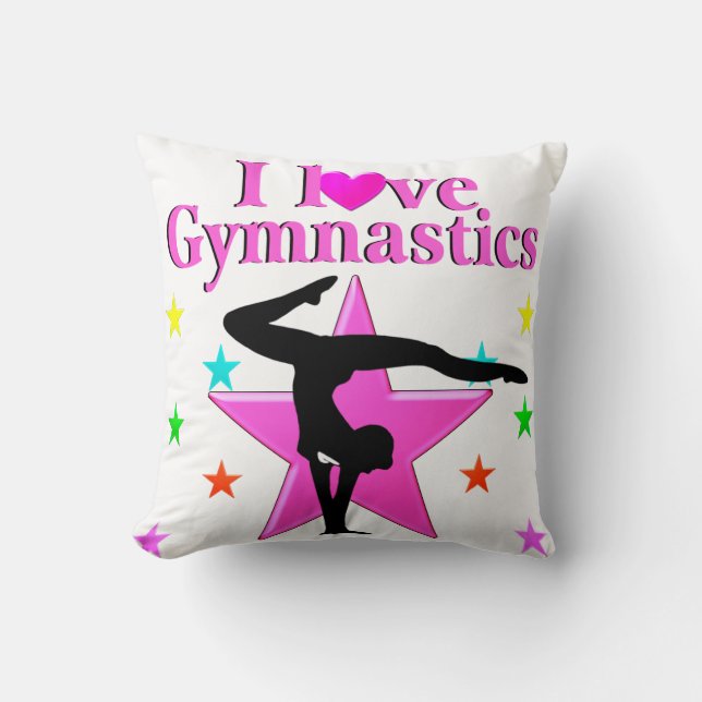 COJÍN DECORATIVO BONITO PINK ME ENCANTA EL DISEÑO DE GIMNASTICAS (Anverso)