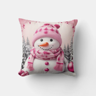 Cojín Decorativo Bonito Rosa Xmas Snowman