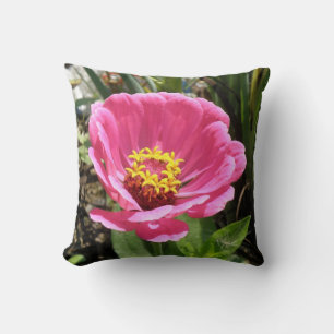 Cojín Decorativo Bonito Rosa Zinnia Pillow