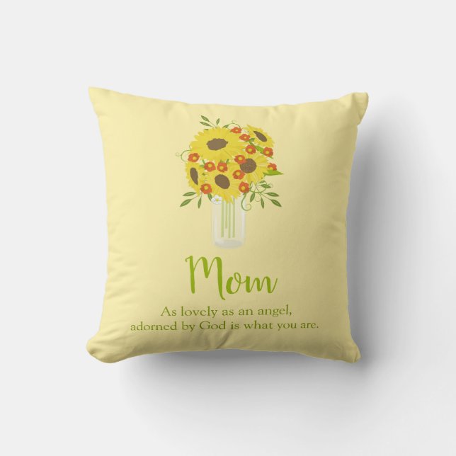 Cojín Decorativo Bonito Sunflower Bouquet para mamá (Anverso)