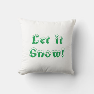 Cojín Decorativo Bonito verde y blanco, que nieve, vacaciones de in