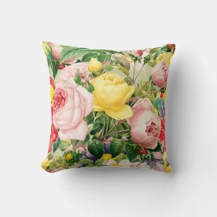 Cojín Decorativo Bonito Vintage Rosa Floral Medley