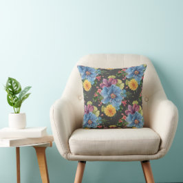 Cojín Decorativo Bonito Y Flor Oscura