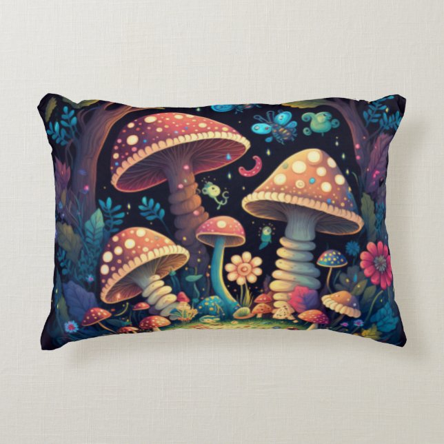 Cojín Decorativo Bonitos hongos mágicos (Anverso)