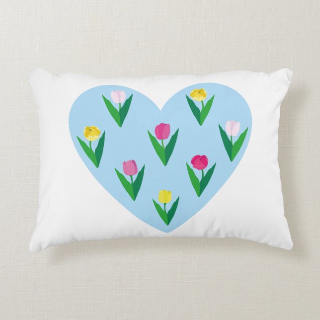 Cojín Decorativo Bonitos tulipanes. (Anverso)