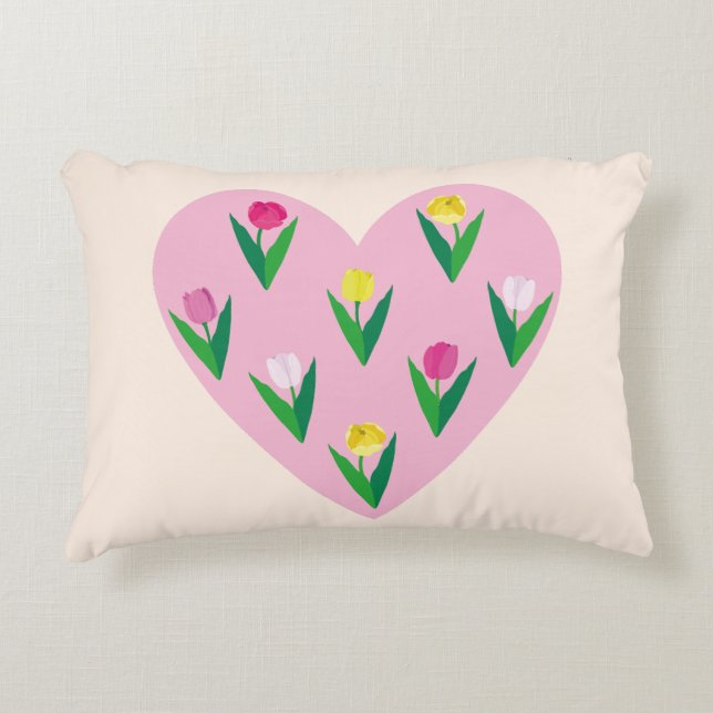 Cojín Decorativo Bonitos tulipanes. (Anverso)