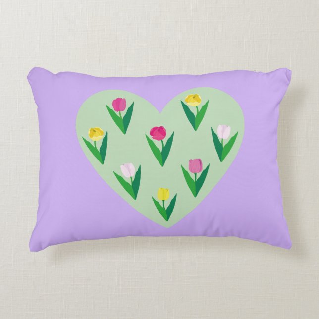 Cojín Decorativo Bonitos tulipanes. (Anverso)