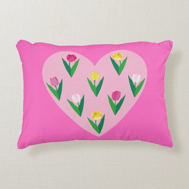 Cojín Decorativo Bonitos tulipanes. (Anverso)
