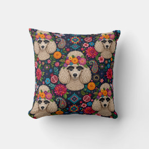 Cojín Decorativo Boo22 Artista Caniche Boho Floral – Caniche Colori