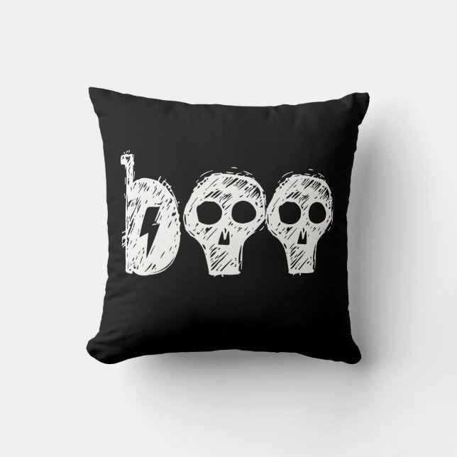 Cojín decorativo "Boo" Black Halloween (Anverso)
