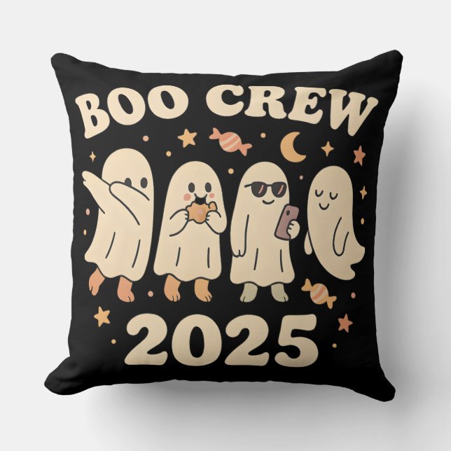 Cojín Decorativo Boo Crew 2025 Trending Ghost Squad (Anverso)