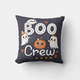 Cojín Decorativo Boo Crew Cute Fantasma de Halloween y Calabaza