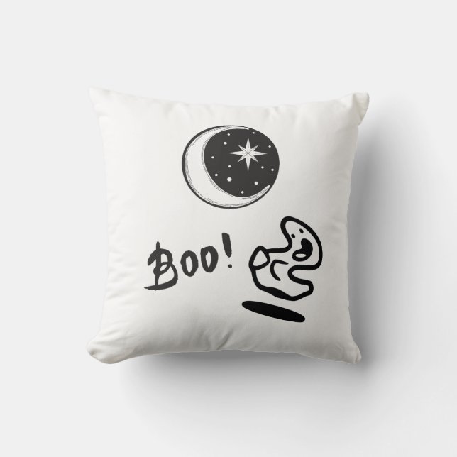 Cojín Decorativo Boo fantasma lunar (Anverso)