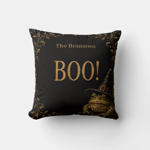 Cojín Decorativo ¡BOO personalizado! Sapo de Bruja Halloween