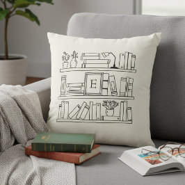 Cojín Decorativo Book Lover's Monogram Throw Pillow