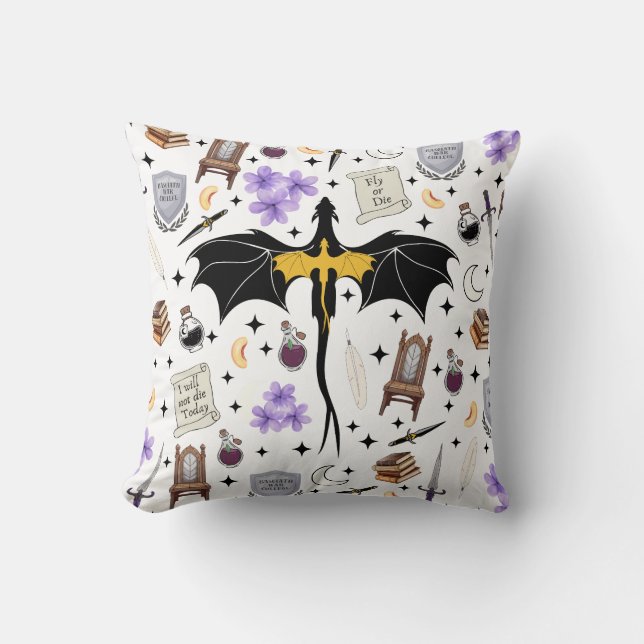 Cojín Decorativo Bookish Fourth Wing Throw Cushion (Anverso)