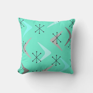 Cojín Decorativo Boomerangs Starbursts Mint Green
