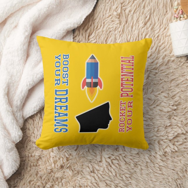 Cojín Decorativo Booster soñador y cohete potencial (Manta)