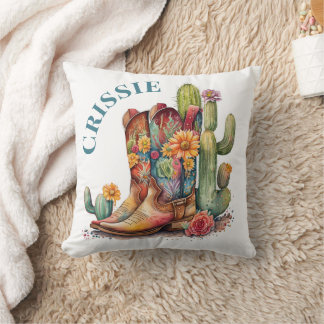 Cojín Decorativo Boots y Cactus de chicas coloridas personalizados