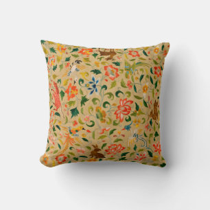Cojín Decorativo Bordado de Animales con Crewel Vintage: Tapiz Anti