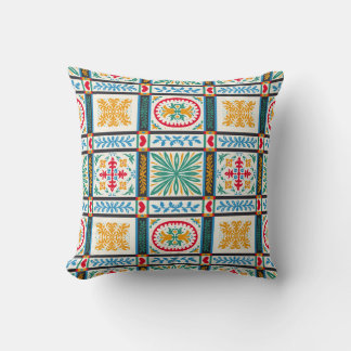 Cojín Decorativo Bordado de mallica italiano: Floral mediterránea