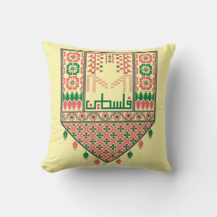 Cojín Decorativo Bordado impreso de Tatreez palestino