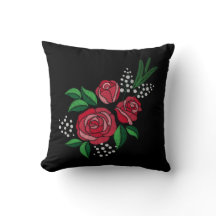 Bordado Imprimir rosa roja verde salir flor blanca