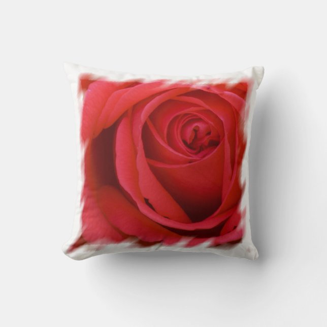 Cojín Decorativo Borde blanco rosa rojo (Anverso)