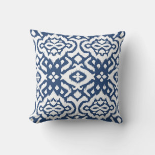 Cojín Decorativo Borde de encaje. Patrón ininterrumpido de Ikat. Co