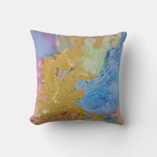 Cojín Decorativo Borde de las llanuras de colores pastel abstractos