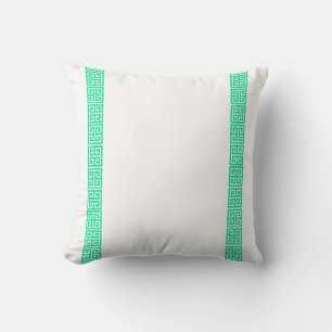 Cojín Decorativo Borde de llave griega de menta