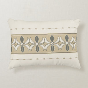 Cojín Decorativo Borde Floral Folk Neutral