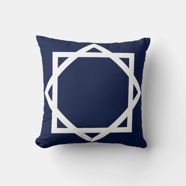 Cojín Decorativo Borde Gráfico Elegante (Anverso)