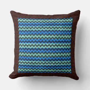 Cojín Decorativo Borde marrón moderno de chevron de color burlap #2