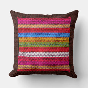 Cojín Decorativo Borde marrón moderno de color burlap #10