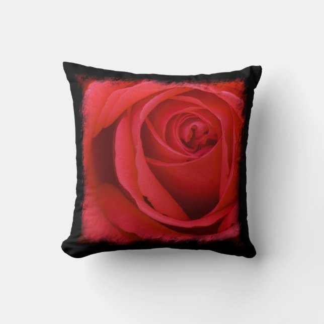 Cojín Decorativo Borde negro rosa rojo (Anverso)