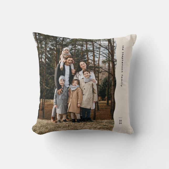 Cojín Decorativo Borde ondulado moderno simple neutro fotográfico (Anverso)