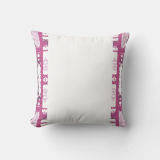 Cojín Decorativo Borde Ornamental Blanco Magenta Rosa