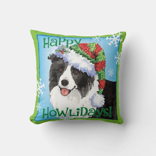 Cojín Decorativo Border collie feliz de Howliday (Anverso)