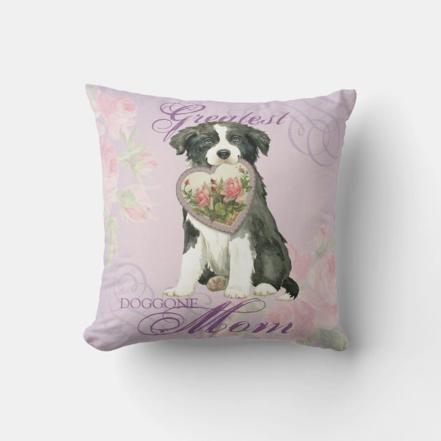Cojín Decorativo Border Collie Heart Mom (Anverso)