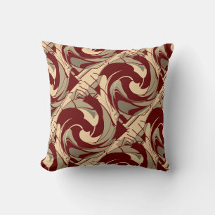 Cojín Decorativo Borgoña Beige Taupe Diagonal Girar arte Imprimir