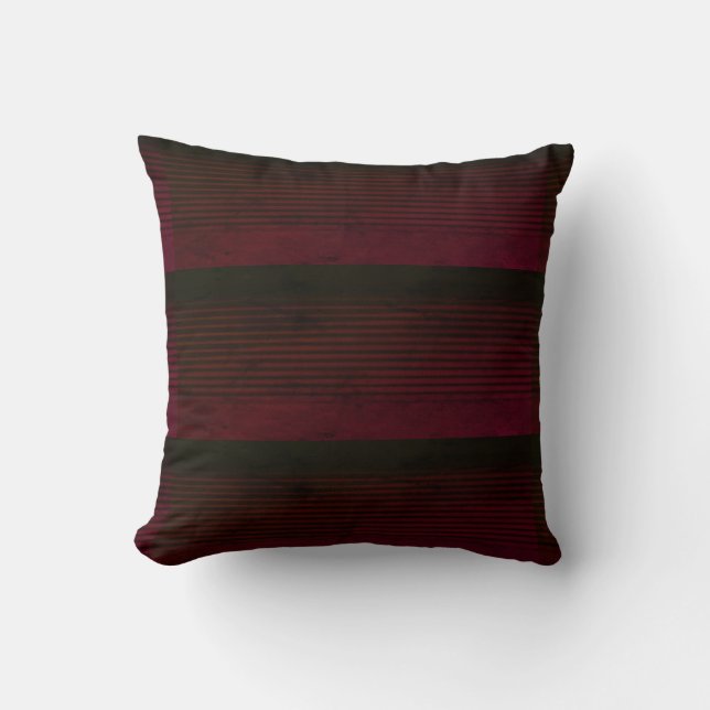 Cojín Decorativo Borgoña negra rayada (Anverso)