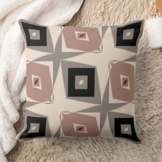 Cojín Decorativo Borgoña, negro, malva y geométrico gris