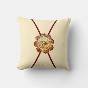 Cojín Decorativo Borgoña y crema (primaria) elegancia Rosette