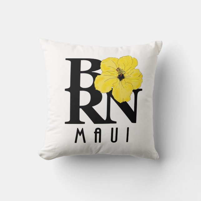 Cojín Decorativo BORN Maui Amarillo Hibiscus (Anverso)