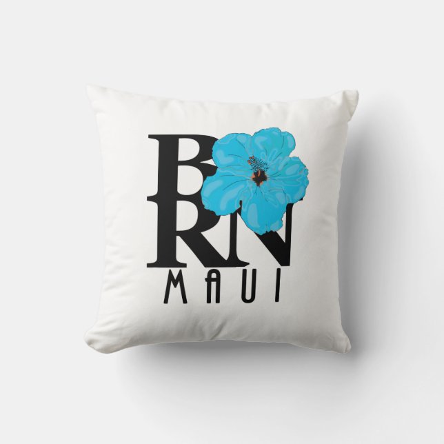 Cojín Decorativo BORN Maui Blue Hibiscus (Anverso)